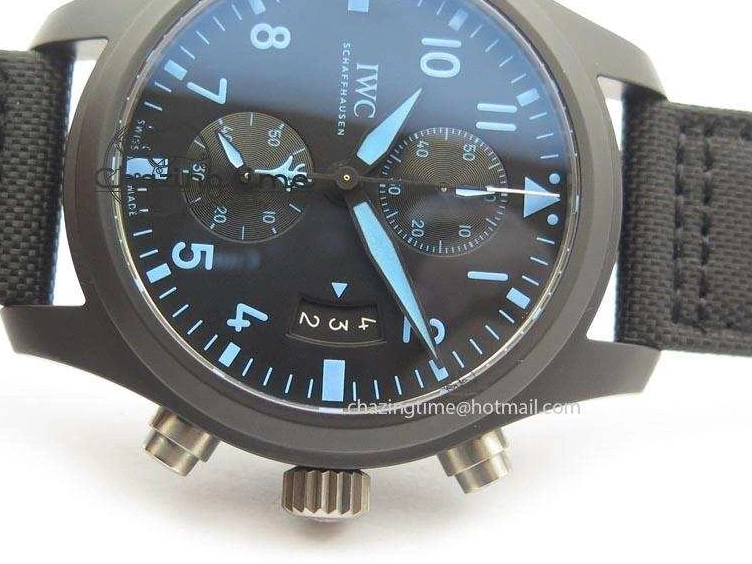 MIROTIME 0706 Pilot Chrono IW388003 Real Ceramic V6F 1:1 Best Edition On Black Nylon Strap A StreetReady 7284